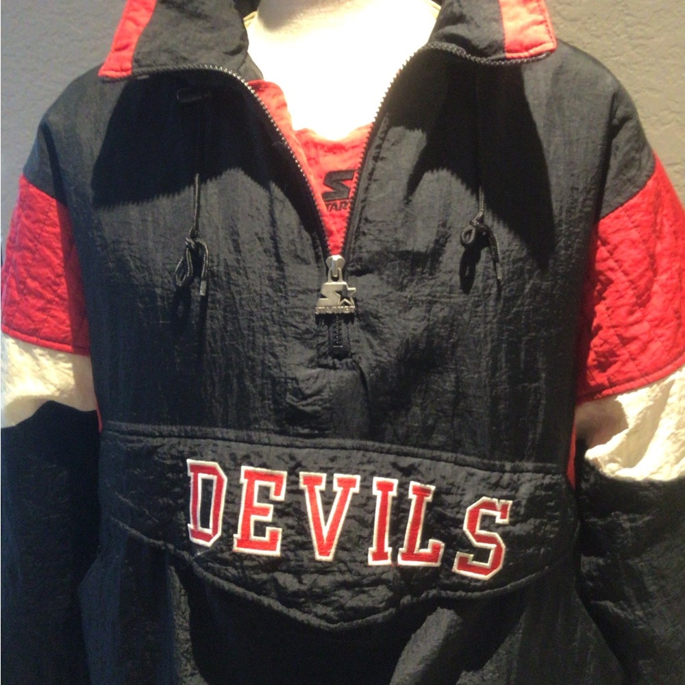 Vintage 1990's Starter Jersey Devil Pullover Jack… - image 1